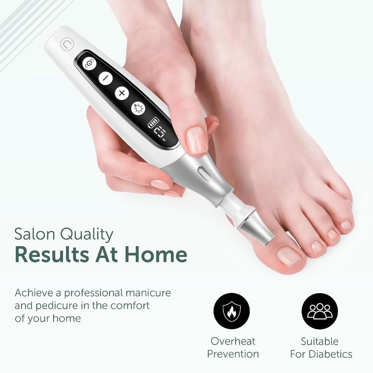 Cordless Electric Nail File & Manicure Pedicure Kit - Professional Nail Care Set