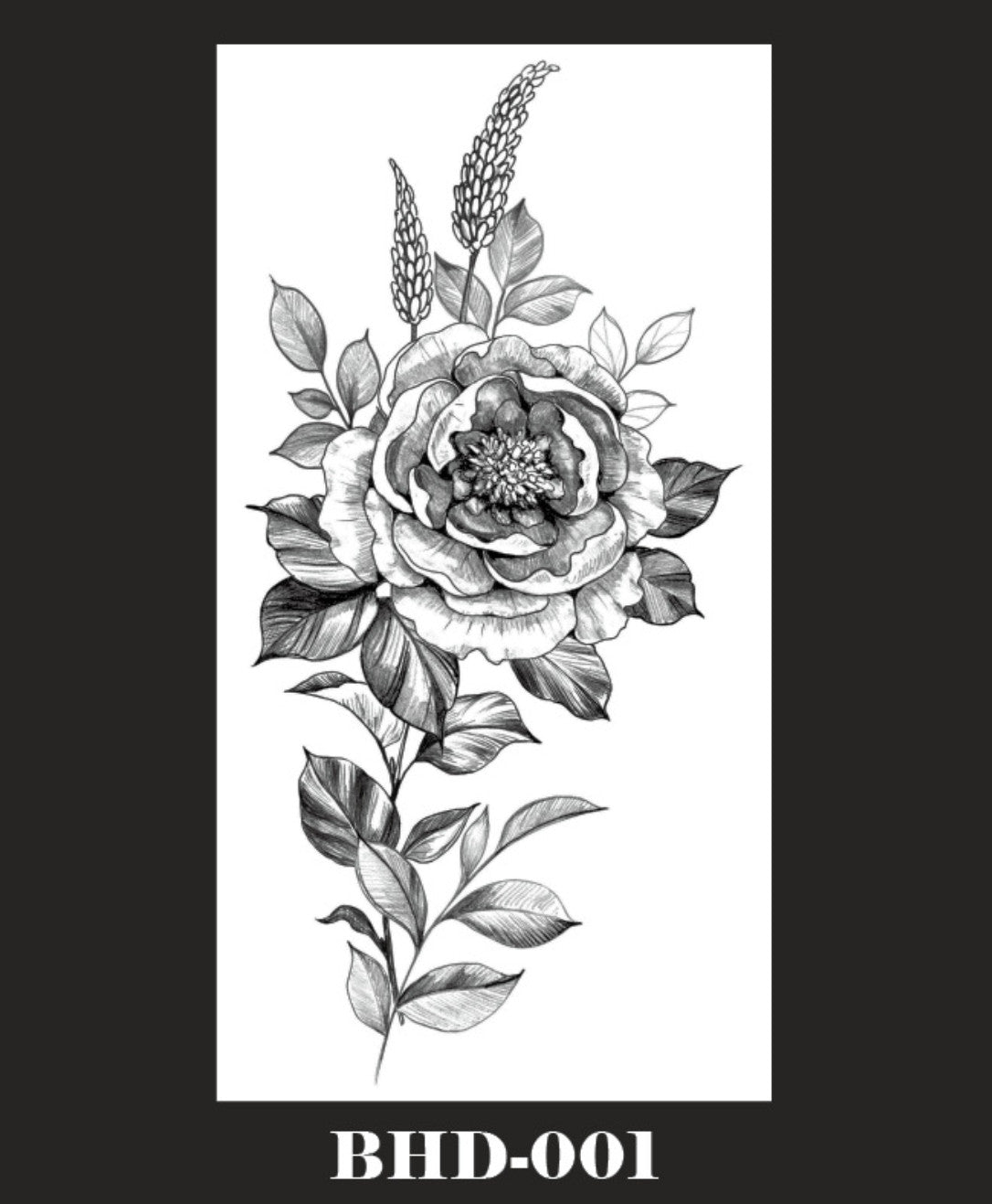5 Sheets Temporary Tattoo Set - Floral Rose, Snake & Butterfly Waterproof
