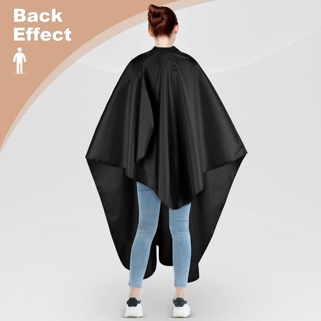 Professional Hair Cutting Cape with Adjustable Snap Closure - Large Waterproof Salon Cover