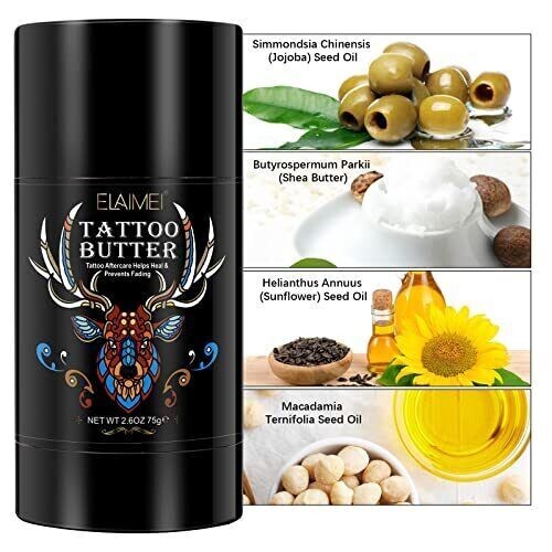 Organic Healing Tattoo Aftercare Butter Balm 2.6 Oz - Pack of 2
