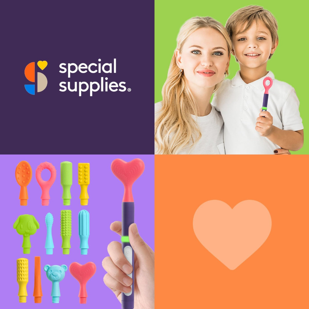 Oral Motor Stimulation Kit with 12 Textured Heads for Sensory and Speech Support