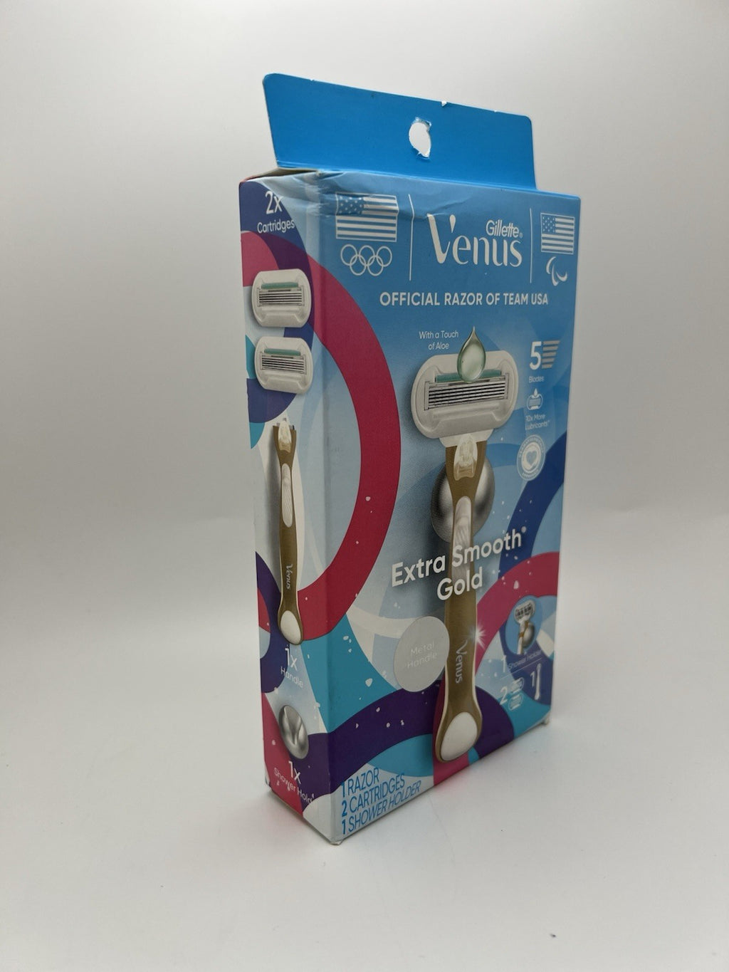 Venus Extra Smooth Gold Women's Razor with Metal Handle + 2 Cartridges & Shower Holder