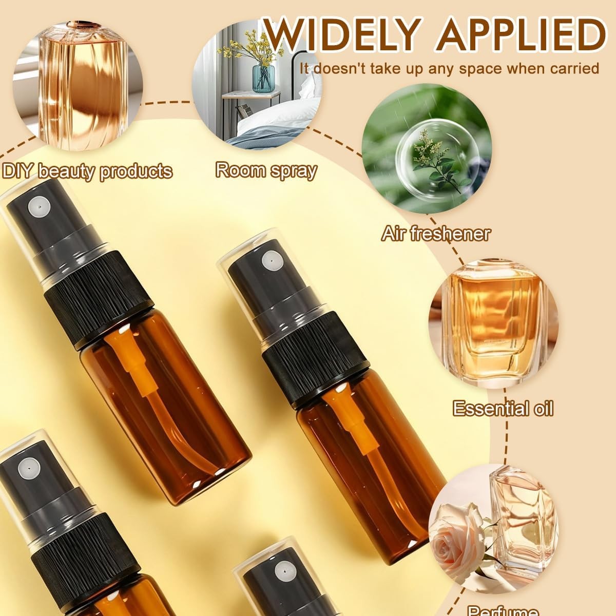 Refillable Glass Spray Bottles 12 Pack 15ML Fine Mist Reusable Dispenser