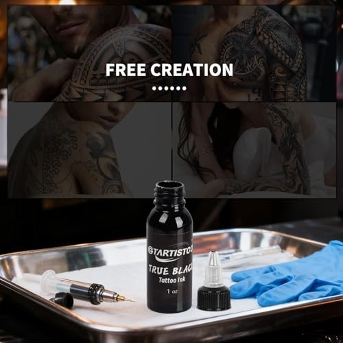 Professional Black Tattoo Ink 1oz (30ml) - Fast-Flowing, Deep Solid Black