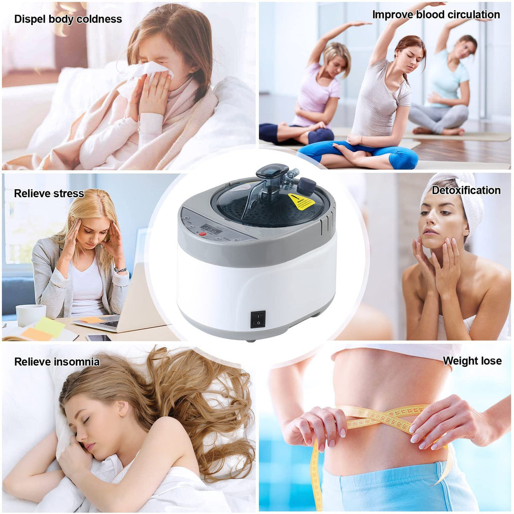 4L Portable Sauna Steamer Pot with Remote Control for Home Spa & Detox