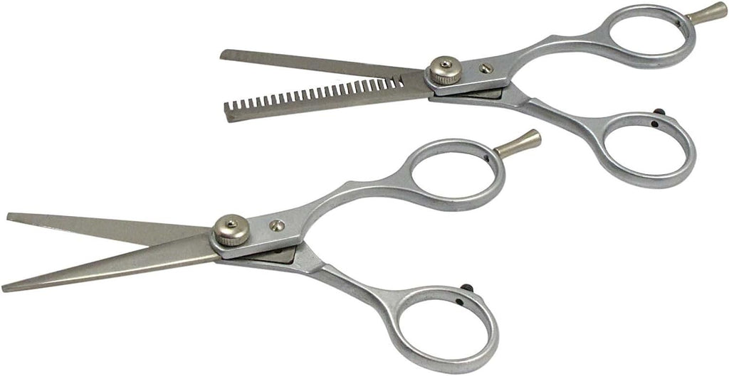 Hair Barber Shears Set - 5.5 Inch Stainless Steel Hair Cutting Scissors for Stylists & Barbers