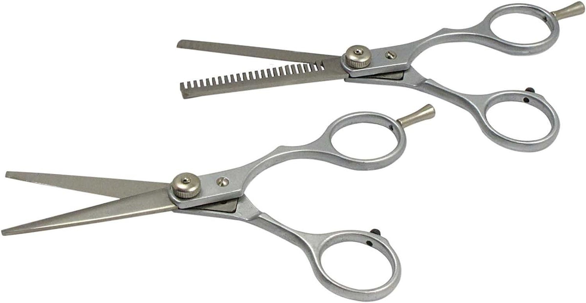 Hair Barber Shears Set - 5.5 Inch Stainless Steel Hair Cutting Scissors for Stylists & Barbers