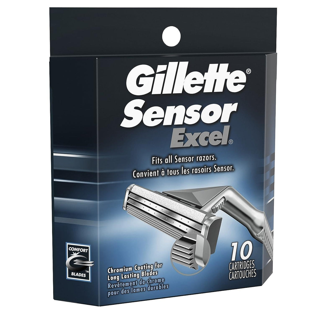 Gillette Sensor Excel Razor Blade Refills - 10 Cartridges for Sensitive Shaving