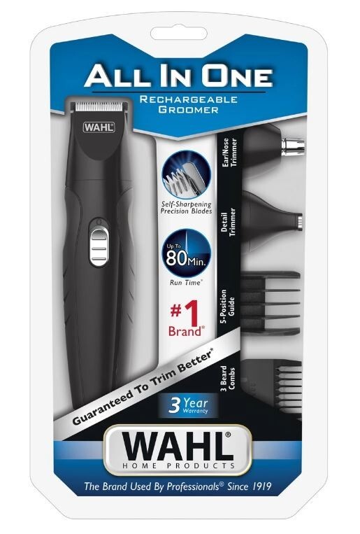 Rechargeable All-In-One Grooming Trimmer for Beard Nose Ear Face