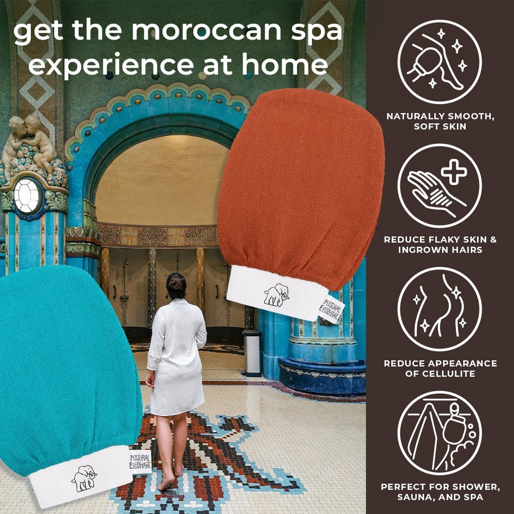 Natural Elephant Exfoliating Glove for Body Moroccan Hammam Kessa Mitt - All Styles