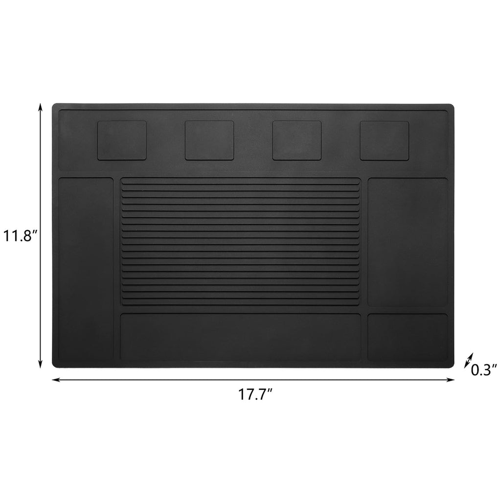 Magnetic Barber Tool Organizer Mat 17.7x11.8 Inches Black