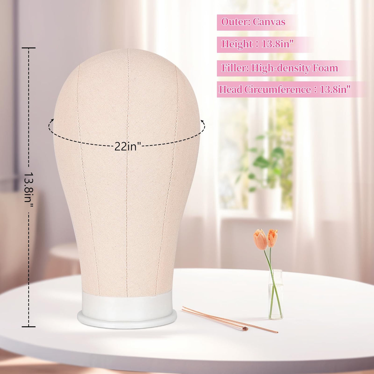 Adjustable 63-Inch Wig Stand Tripod with Mannequin Head for Wig Styling