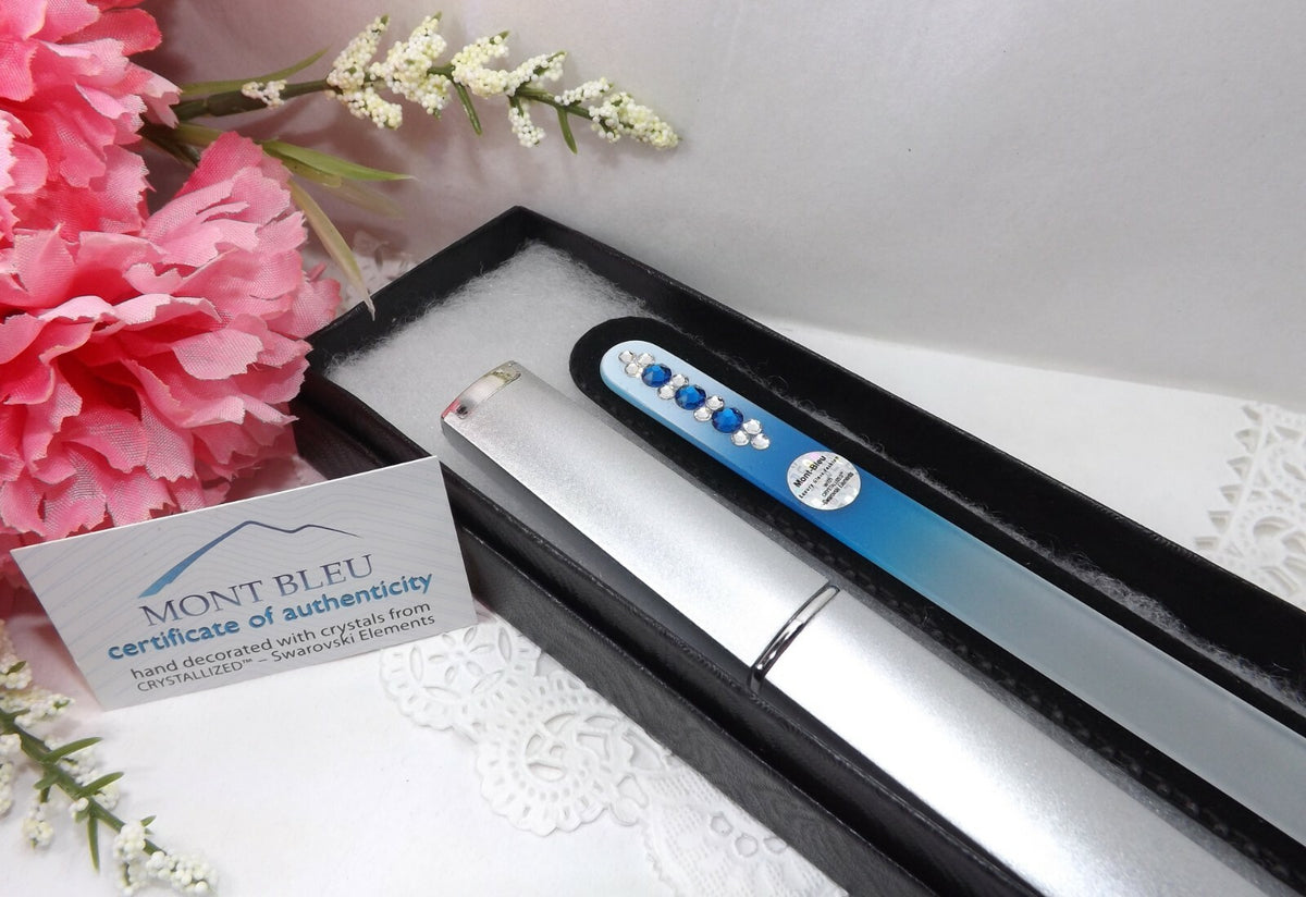 Czech Glass Nail File with Swarovski Elements - Handmade, Lifetime Guarantee