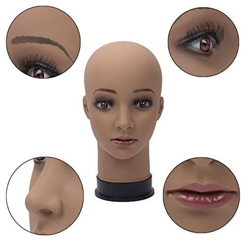 Brown Mannequin Head for Wig Making and Cosmetology Practice