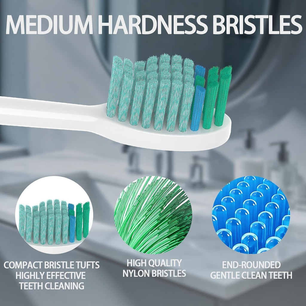Medium Bristle Replacement Head for TAO Clean Electric Toothbrush — 6 Pack