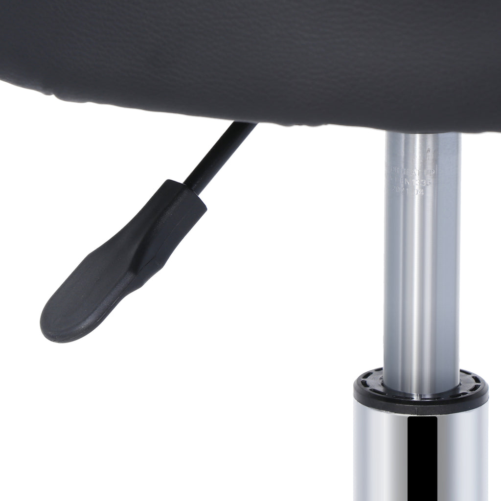 Adjustable Swivel Salon Stool with PU Leather Seat and Five-Star Base