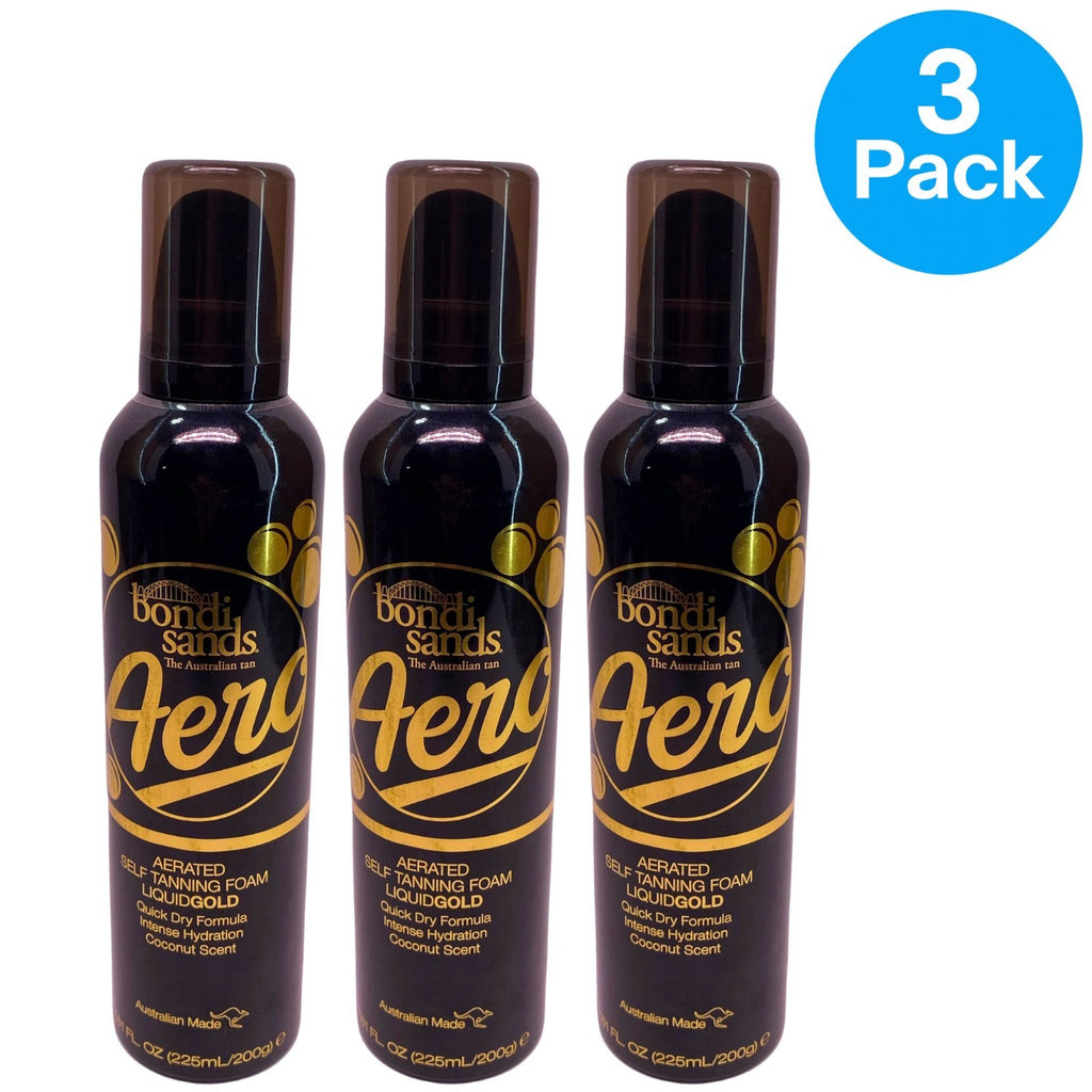 Self Tanning Foam - Liquid Gold, Coconut Scent, 3 Pack, 7.61 oz
