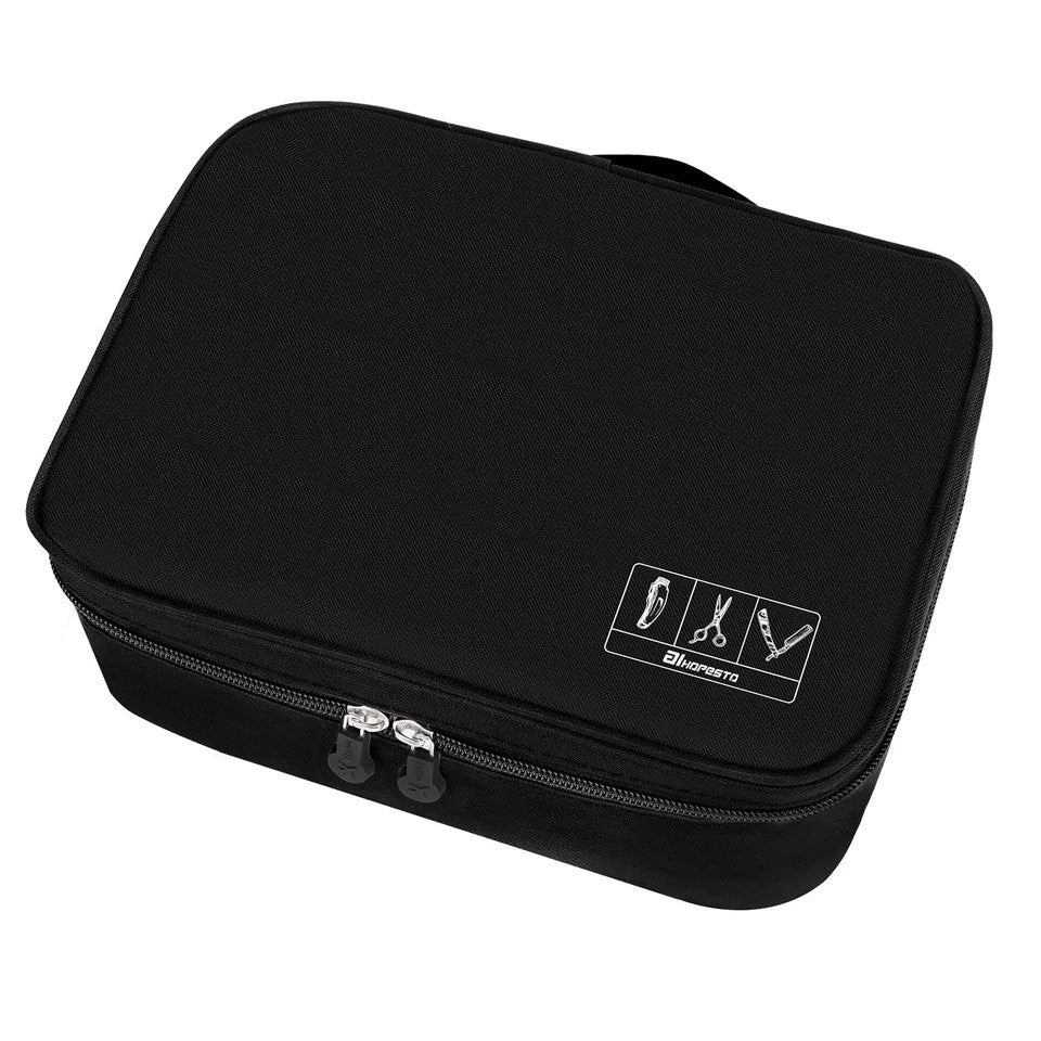 Professional Hair Clipper Travel Case Bag for Barbers - Black