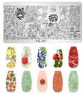 Nail Stamping Plate - FG141 Fruits Floral Design for Nail Art