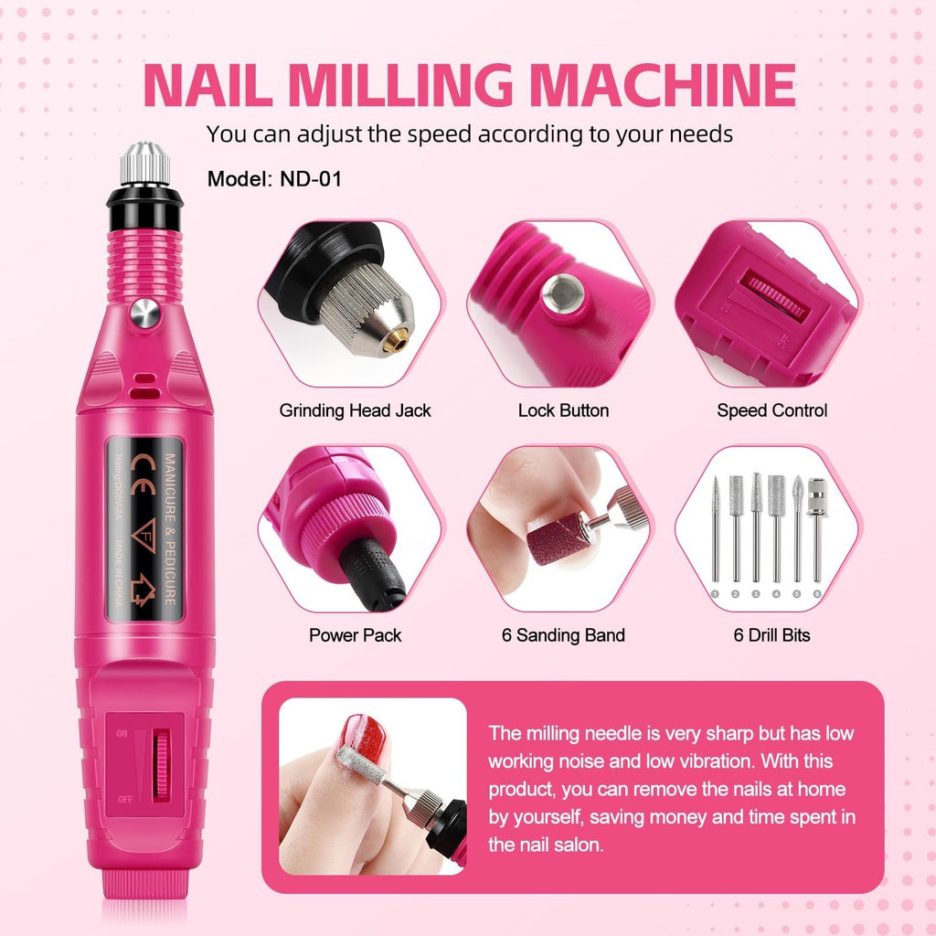 Acrylic Nail Kit for Beginners with Drill and UV Light - Complete Salon-Quality Set