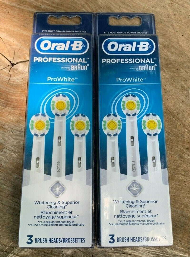6 Pack Oral-B Pro-White Replacement Toothbrush Heads for Electric Toothbrushes