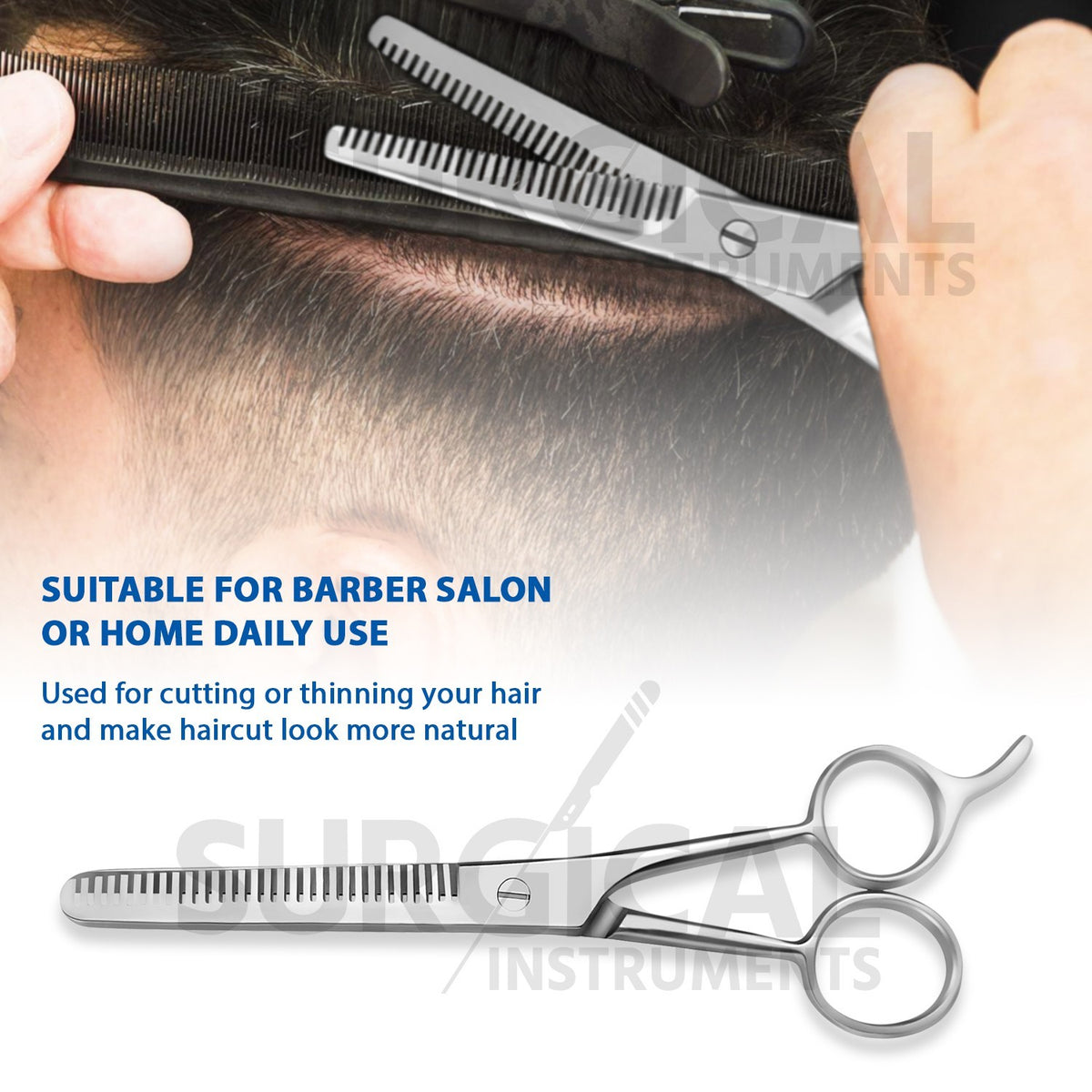 6.5 Inch Hair Thinning Shears for Salon & Barber Use - Stainless Steel, German Grade
