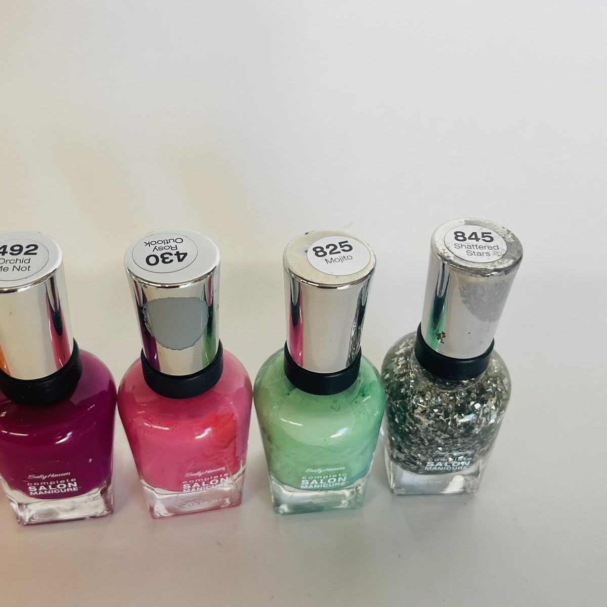 Set of 6 Glitter Nail Polish Colors - Complete Salon Manicure