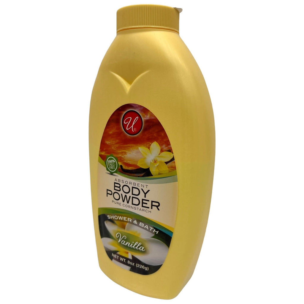 Vanilla Scented Talc-Free Body Powder - Absorbent & Moisture Control, 8oz, Pack of 2