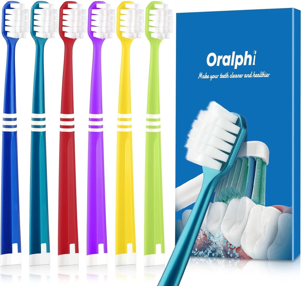 Extra Soft Toothbrush for Sensitive Gums, Wide Head & Gentle Bristles