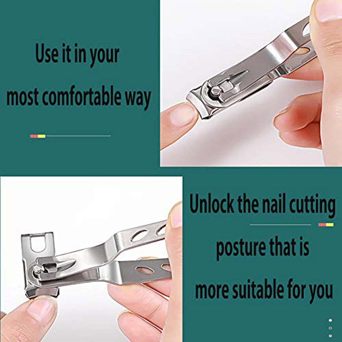 Heavy Duty Stainless Steel Toe Nail Clippers for Thick Hard Nails - Large Size