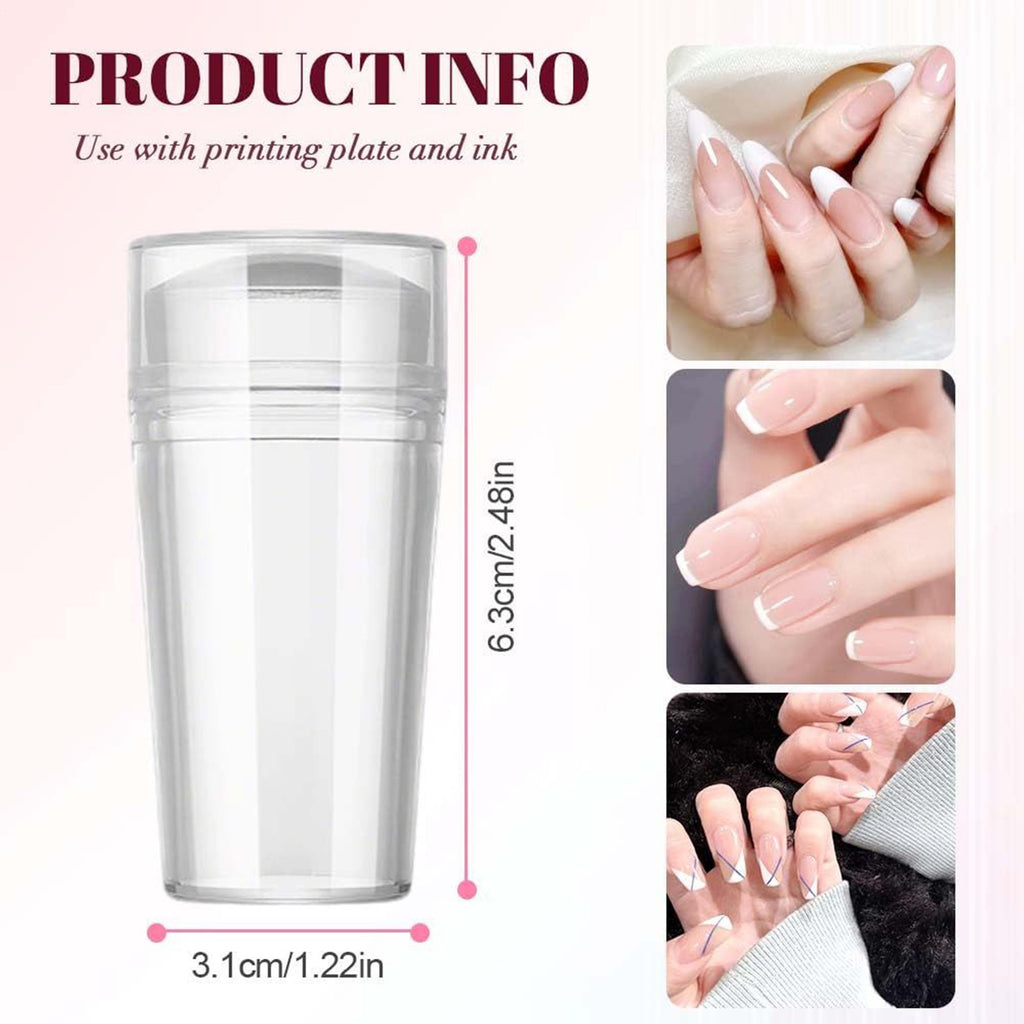 Silicone Nail Stamping Plate Set with Scraper for French Nail Art DIY