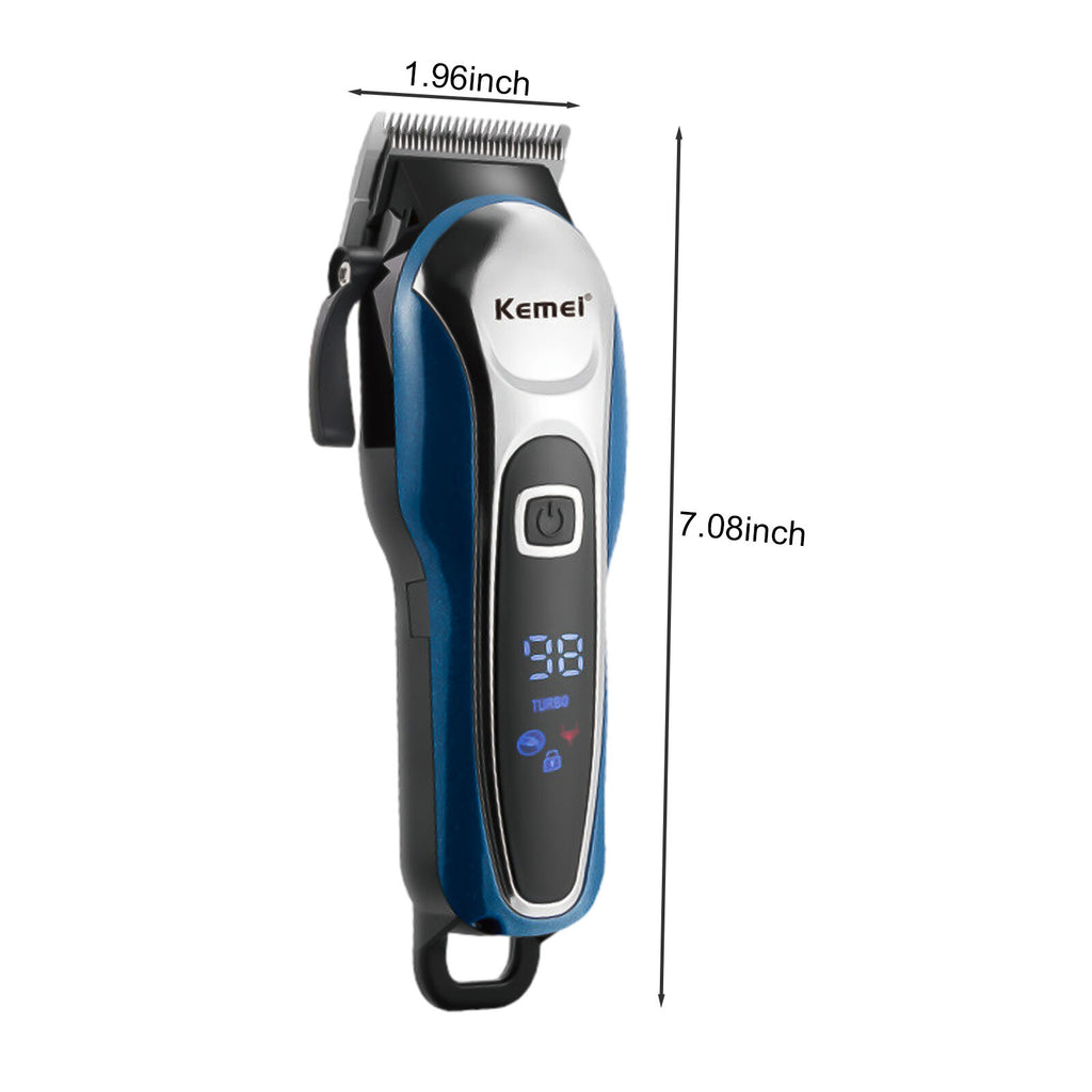 Men's Cordless Hair Clipper Kit with LED Display and Multiple Attachments