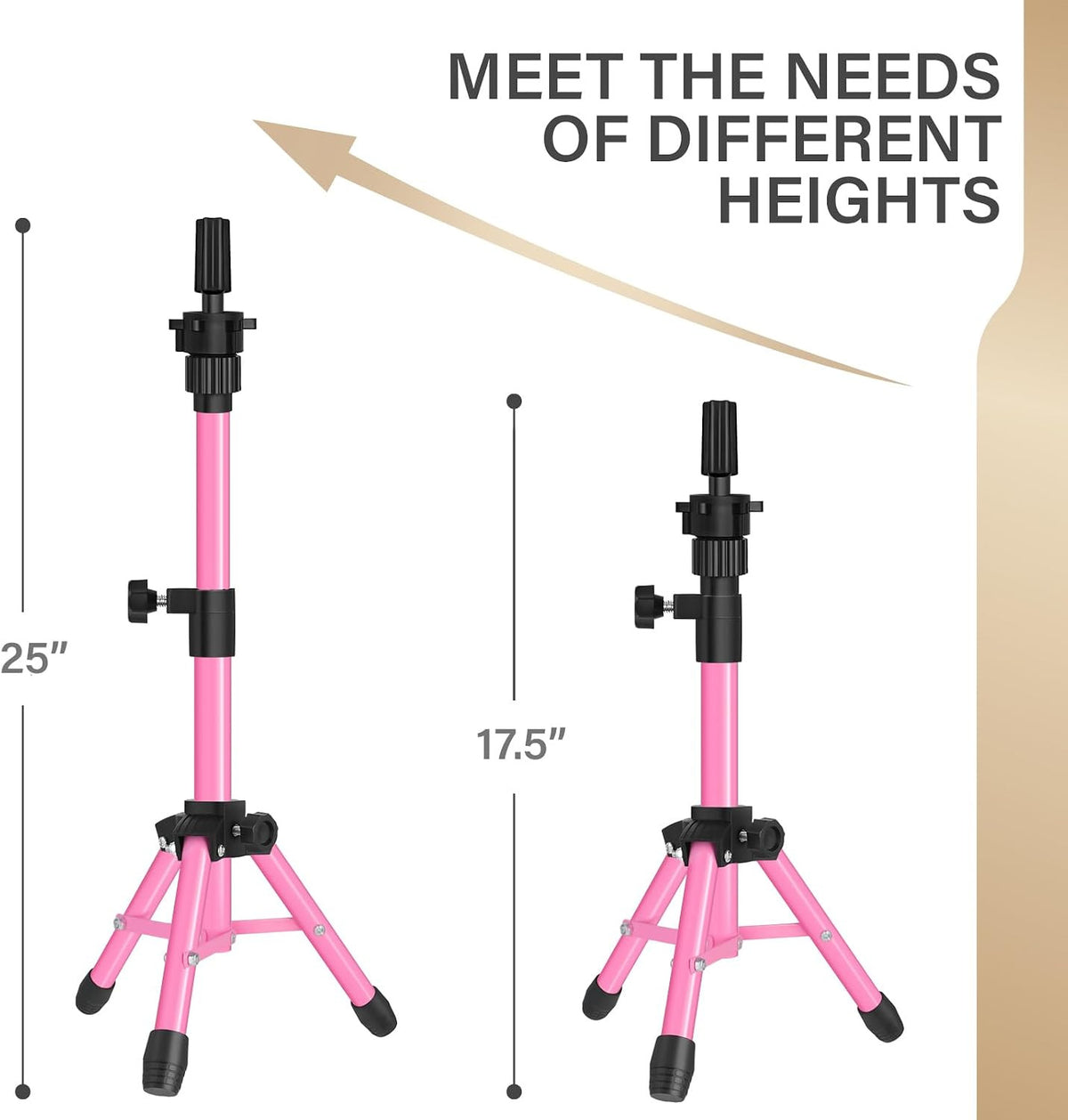 Adjustable 25 Inch Wig Stand Tripod for Hairdressing Practice