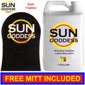 Dark Spray Tan Solution 1 Gallon with Tanning Mitt & Gloves - Sunless Self Tanner