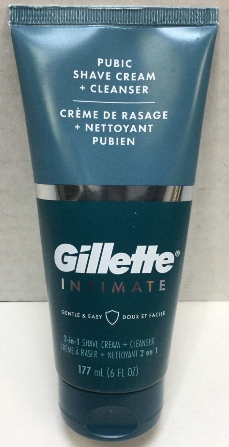 Gillette Male Intimate 2-in-1 Pubic Shave Cream & Cleanser 6 OZ - Free Shipping