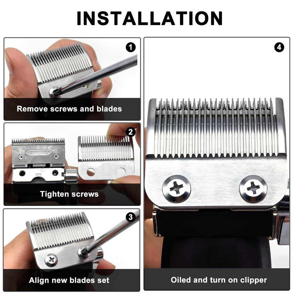 Replacement Blade for Wahl Clippers 2-Hole Silver Carbon Steel Precision Trimmer Part
