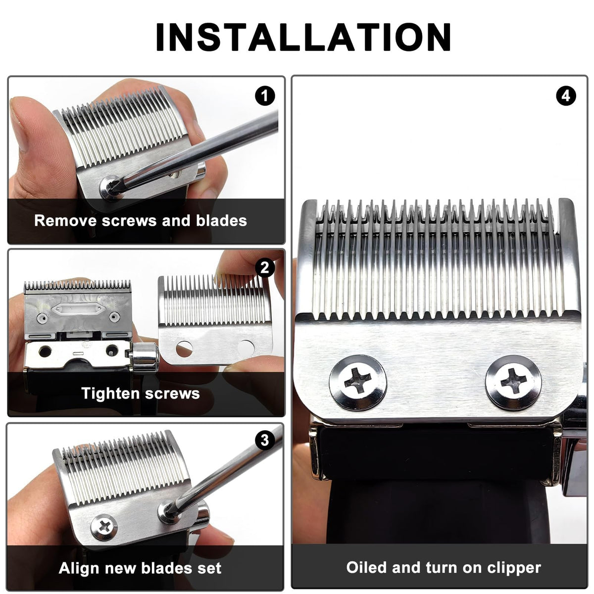Replacement Blade for Wahl Clippers 2-Hole Silver Carbon Steel Precision Trimmer Part