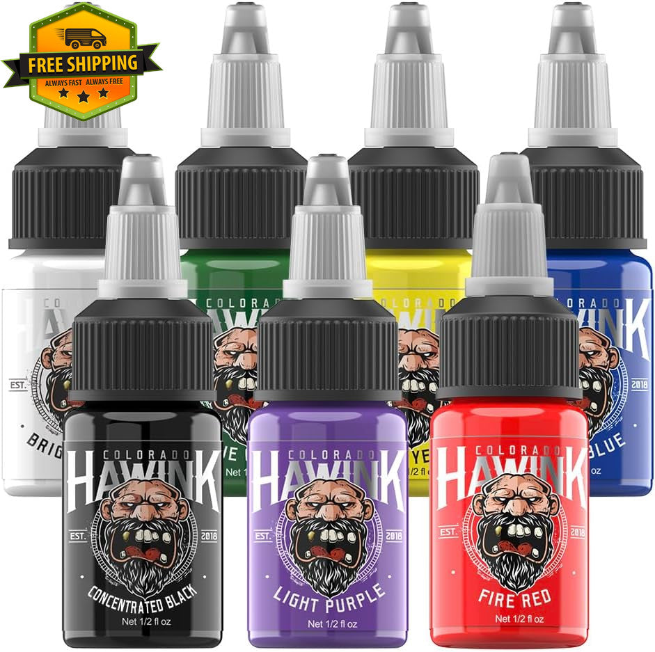 Tattoo Ink Set 7 Colors 15ml - Professional Pigment Kit for Artists