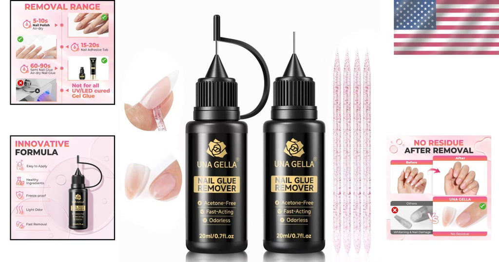 Multi-Function Nail Glue Remover 20ml Pack - Gentle Precision Application