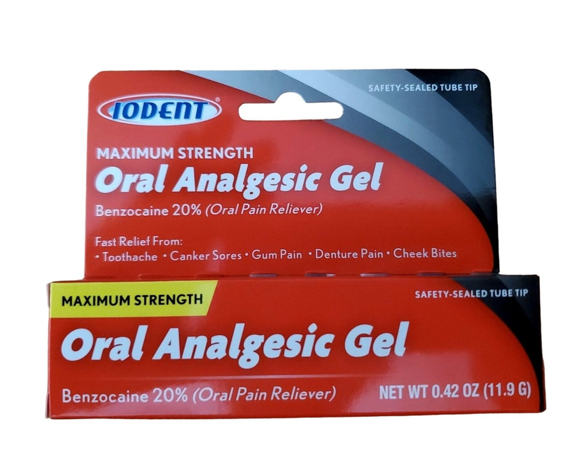 Maximum Strength Oral Analgesic Gel 0.42oz for Toothache & Cold Sores
