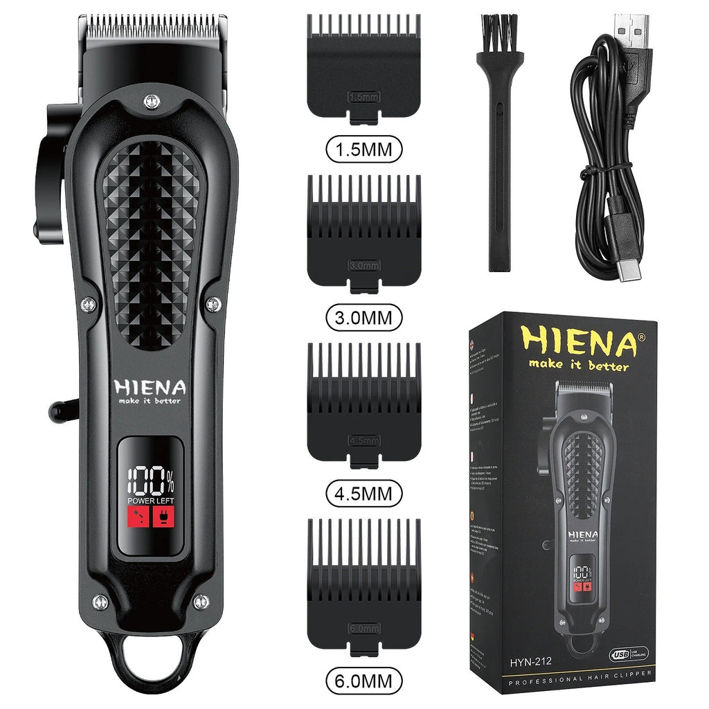 Professional Cordless Hair Clipper Set with LCD Display for Men and Barber Use