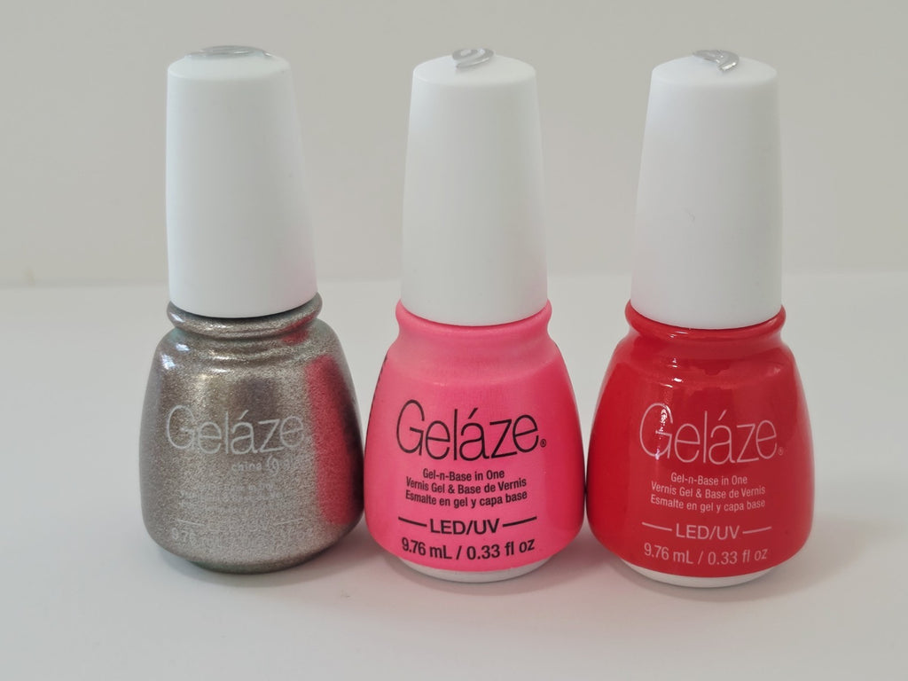 LED UV Gel Nail Polish Set - High Hope, Swing Baby, Pink Voltage