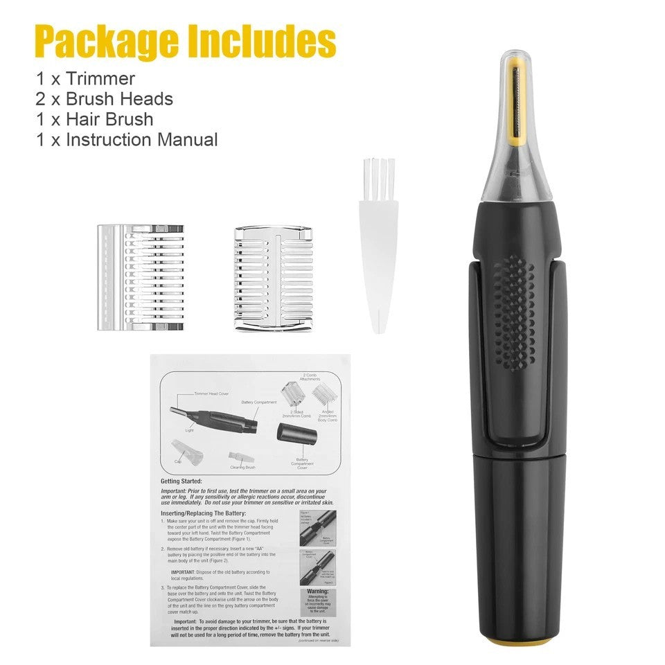 Men's Electric Hair Trimmer Nose Ear Eyebrow Mustache Face Grooming Clipper