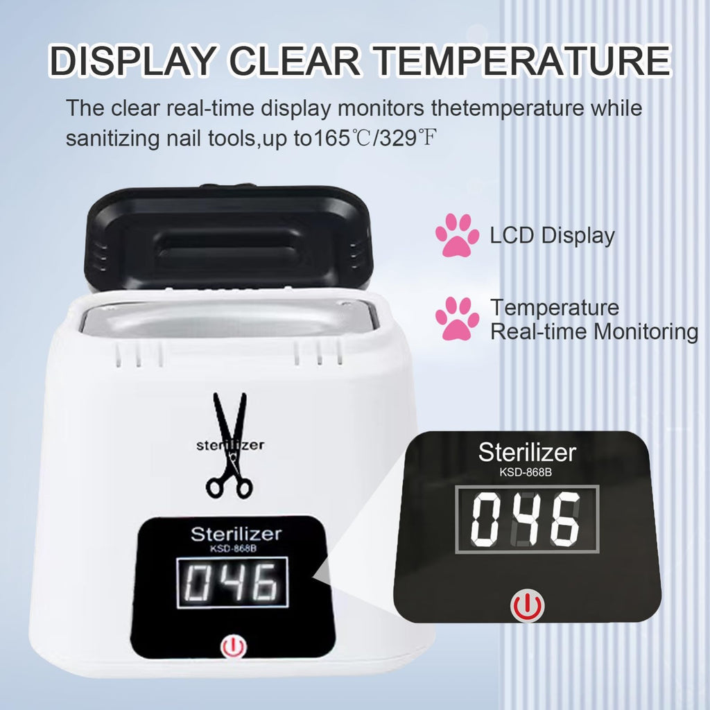 Portable Nail Tool Sterilizer with Glass Beads for Salon & Dental Use
