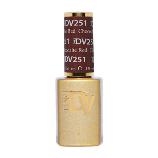 DND Diva Gel Polish - Chocolate Red UV/LED Nail Polish, 0.5 fl oz