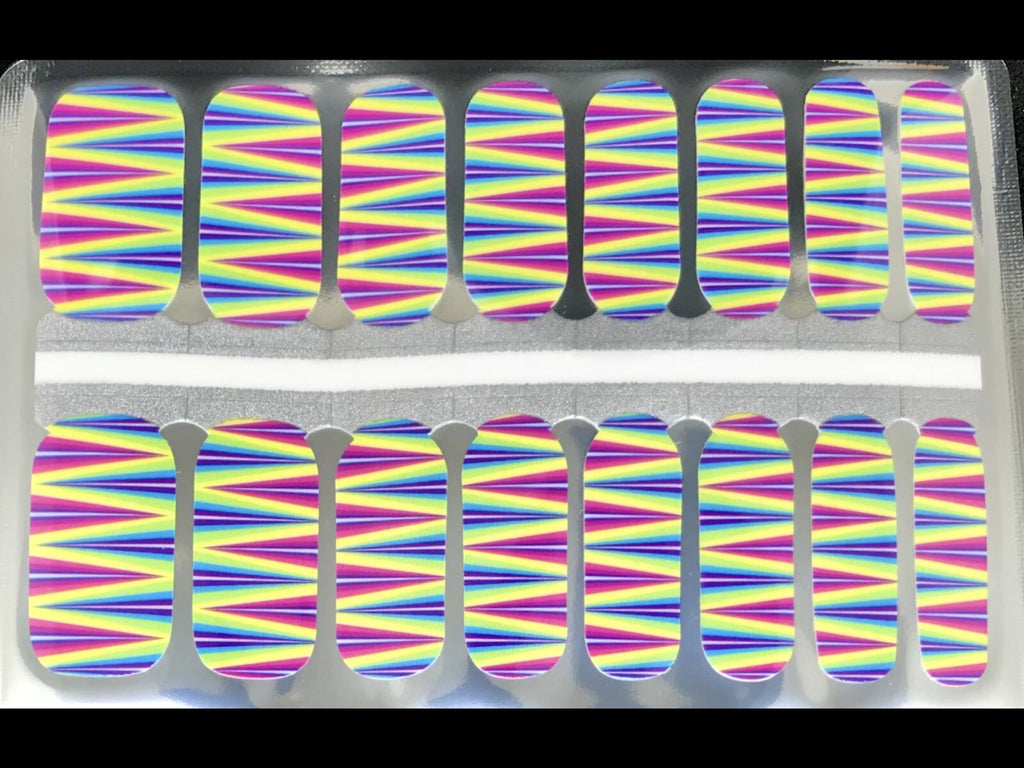 Color Nail Polish Strips, 16 Pack Summer Candy Nail Wraps