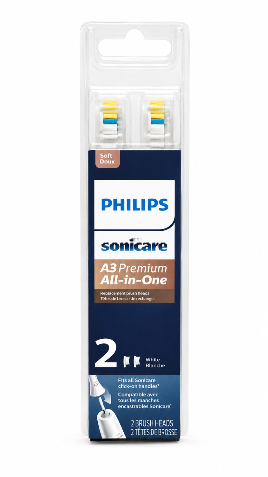 Philips Sonicare A3 Premium All-in-One Replacement Brush Heads - 4 Pack, White