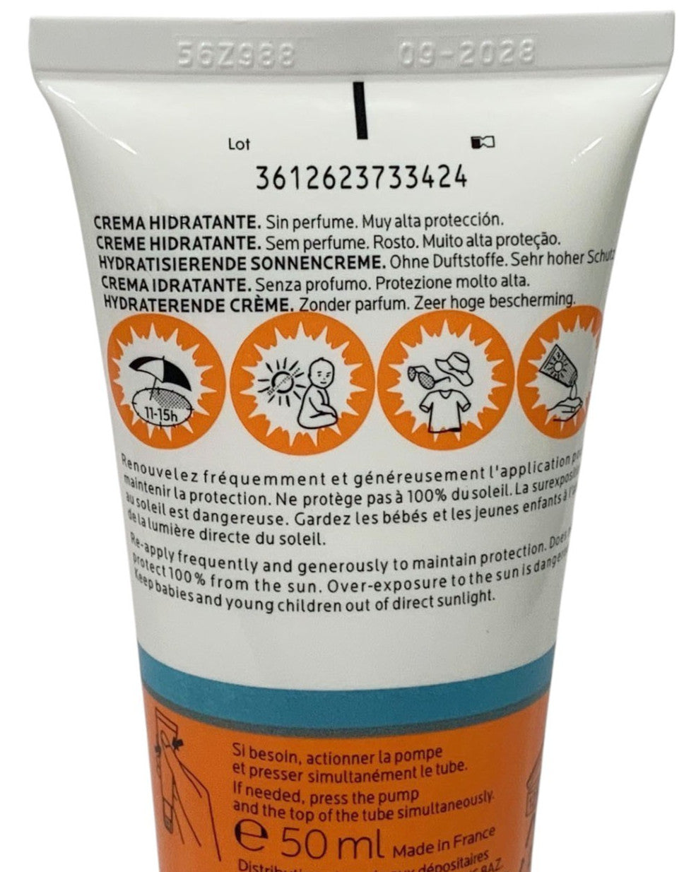 Moisturizing Sunscreen SPF 50+ with UVA Protection - Hydrating Cream for Sensitive Skin - 50ml Set of 2