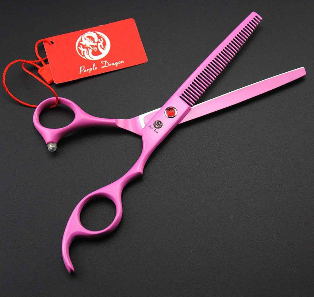 Pet Grooming Scissors 7 Inch Pink Stainless Steel Curved Shears for Dogs & Cats
