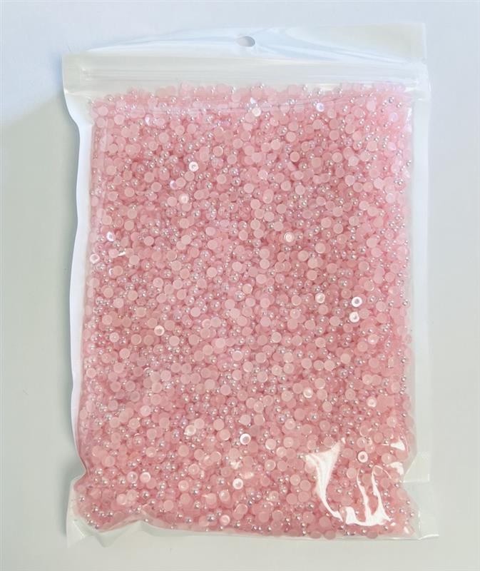 Resin Half Pearl Crafting Gems Set - Black Pink Blue Jelly AB 3mm 3 Pack